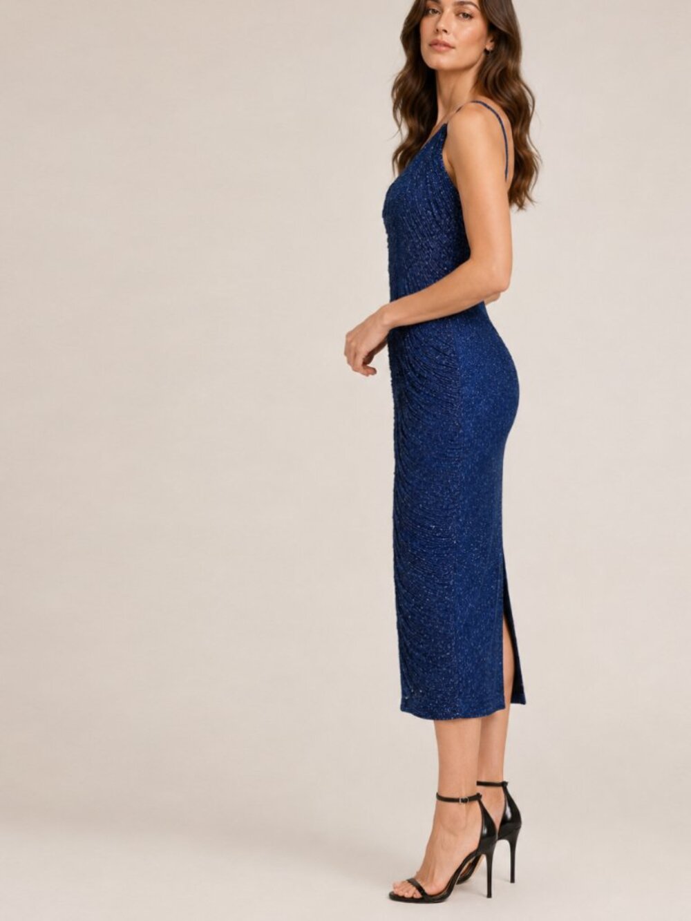 Sparkly Royal Blue Fringe Bodycon Dress